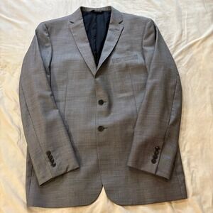 Jos A Bank Traveler's Collection‎ 44LG Gray Slim Fit 100% Wool Men's Blazer